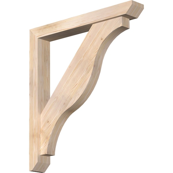Ekena Millwork Funston Slat Smooth Bracket w/ Offset Brace, Douglas Fir, 5 1/2"W x 40"D x 44"H BKT0604X40X44FST06SDF - main